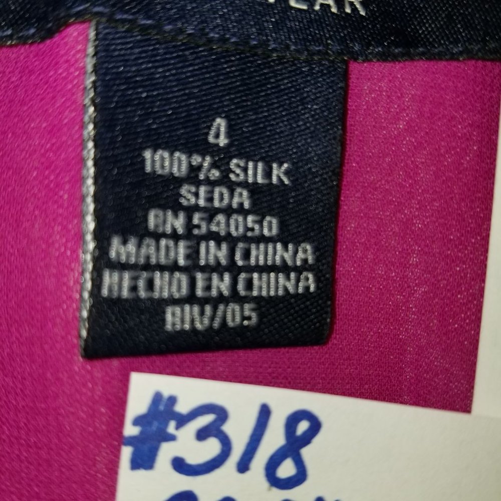 ✅NWT Jones Wear Silk Fuchsia Ruffles Blouse 4 #318 - Picture 6 of 16
